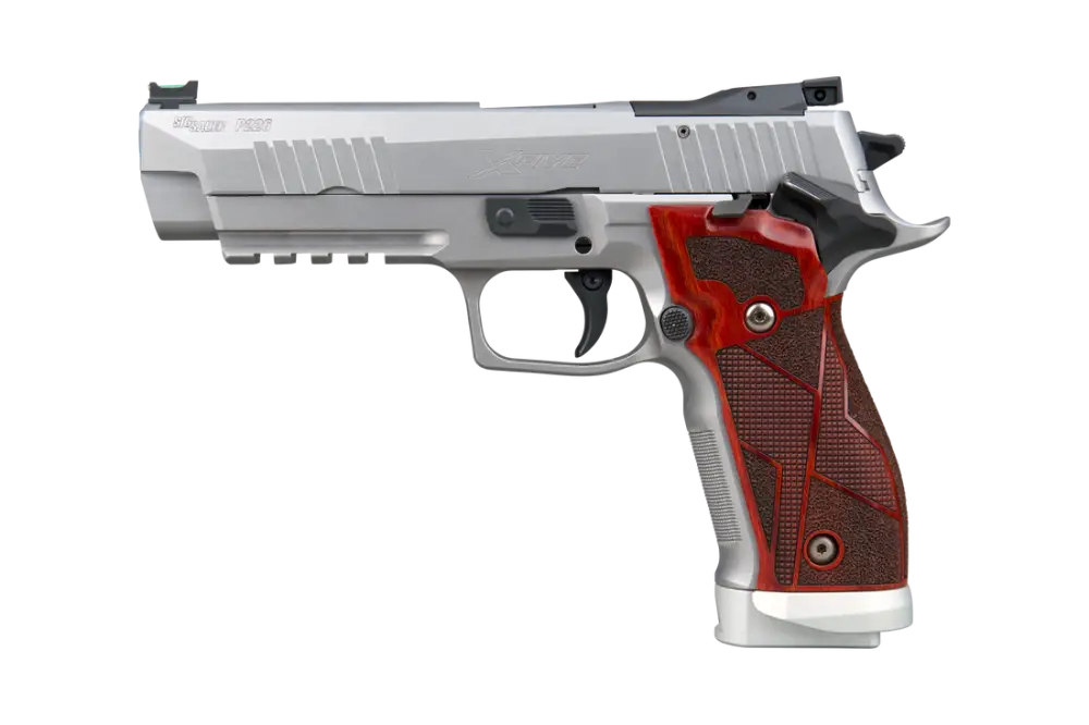 SIG SAUER P226 X5 CUSTOM WORKS STAINLESS 9MM PISTOL SAO, WOOD GRIPS 3-20RD MAGS